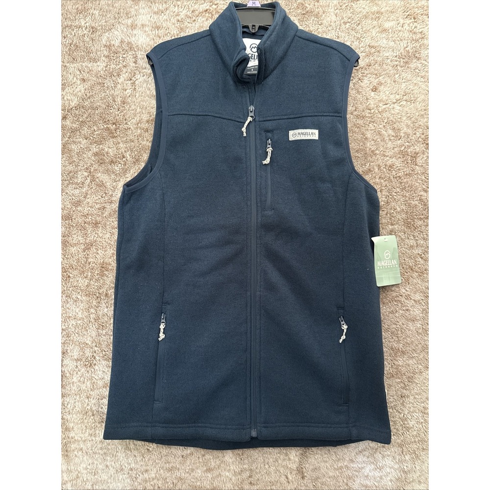 MAGELLAN Outerwear Sweater Fleece Vest Campfire Moonlit Ocean Heather Men's Sz S